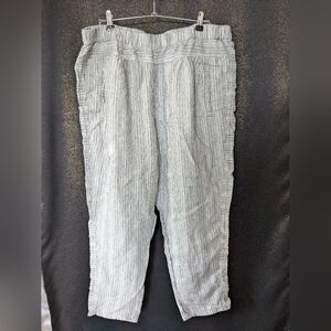 Anthropologie Striped Linen Pants, Oversized XL